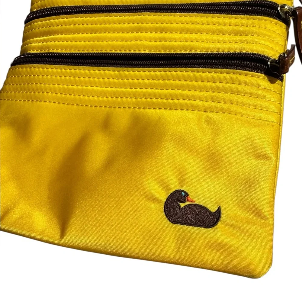 Dooney & Bourke Triple Zip Nylon Crossbody Purse Yellow